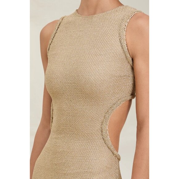 DEVON WINDSOR Maxine Dress in Marigold X-Small New Womens Knit Cut out Maxi Gown - Picture 14 of 16